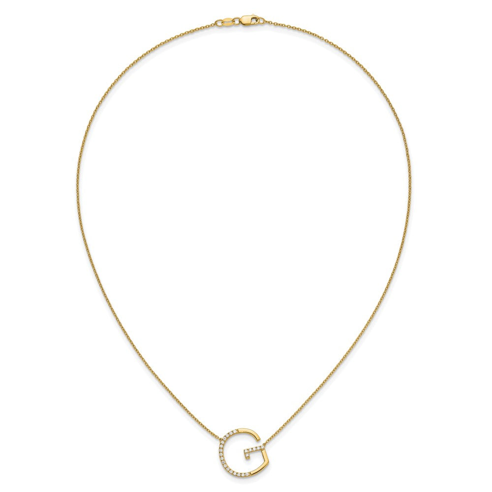 Sideways Diamond Initial G Necklace - WBC