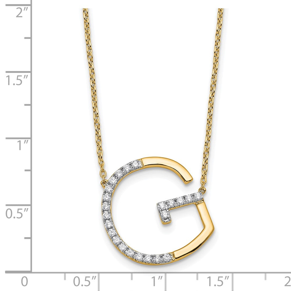 Sideways Diamond Initial G Necklace - WBC