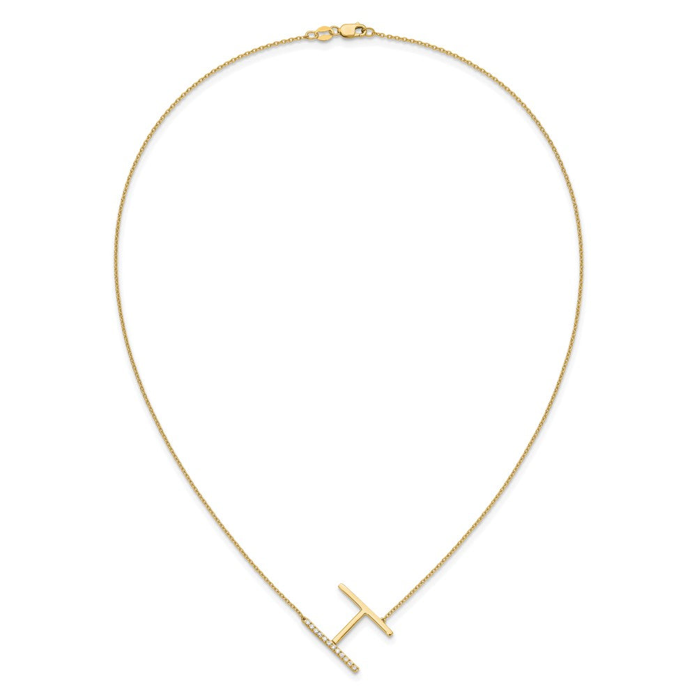 Sideways Diamond Initial H Necklace - WBC