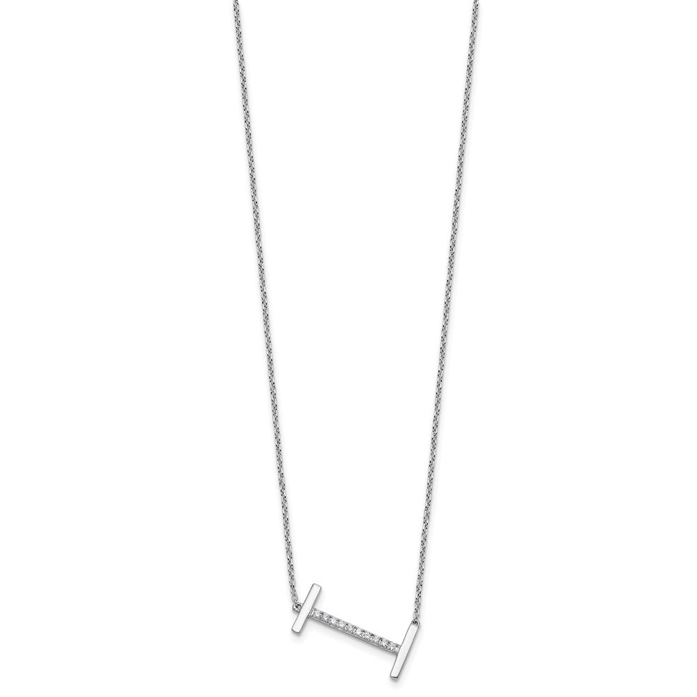 Sideways Diamond Initial I Necklace - WBC