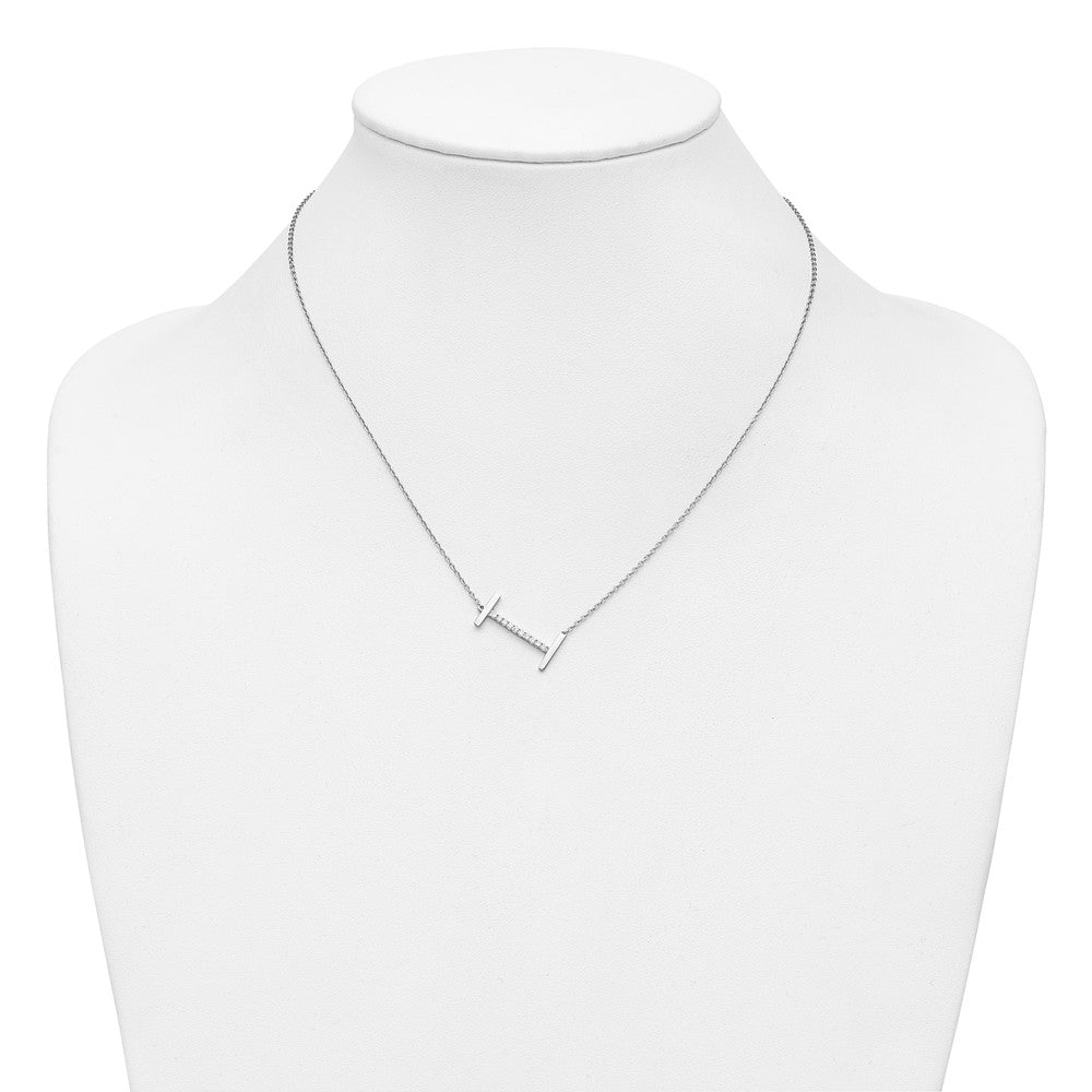 Sideways Diamond Initial I Necklace - WBC