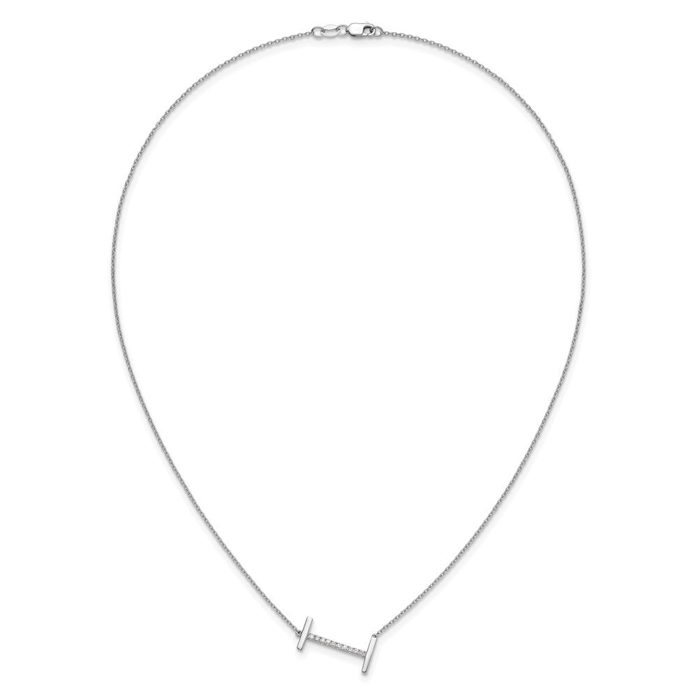 Sideways Diamond Initial I Necklace - WBC