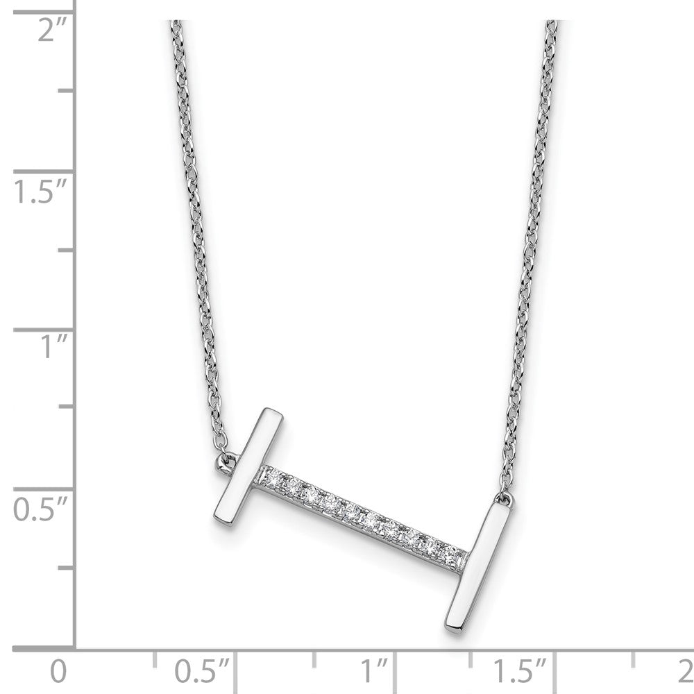 Sideways Diamond Initial I Necklace - WBC
