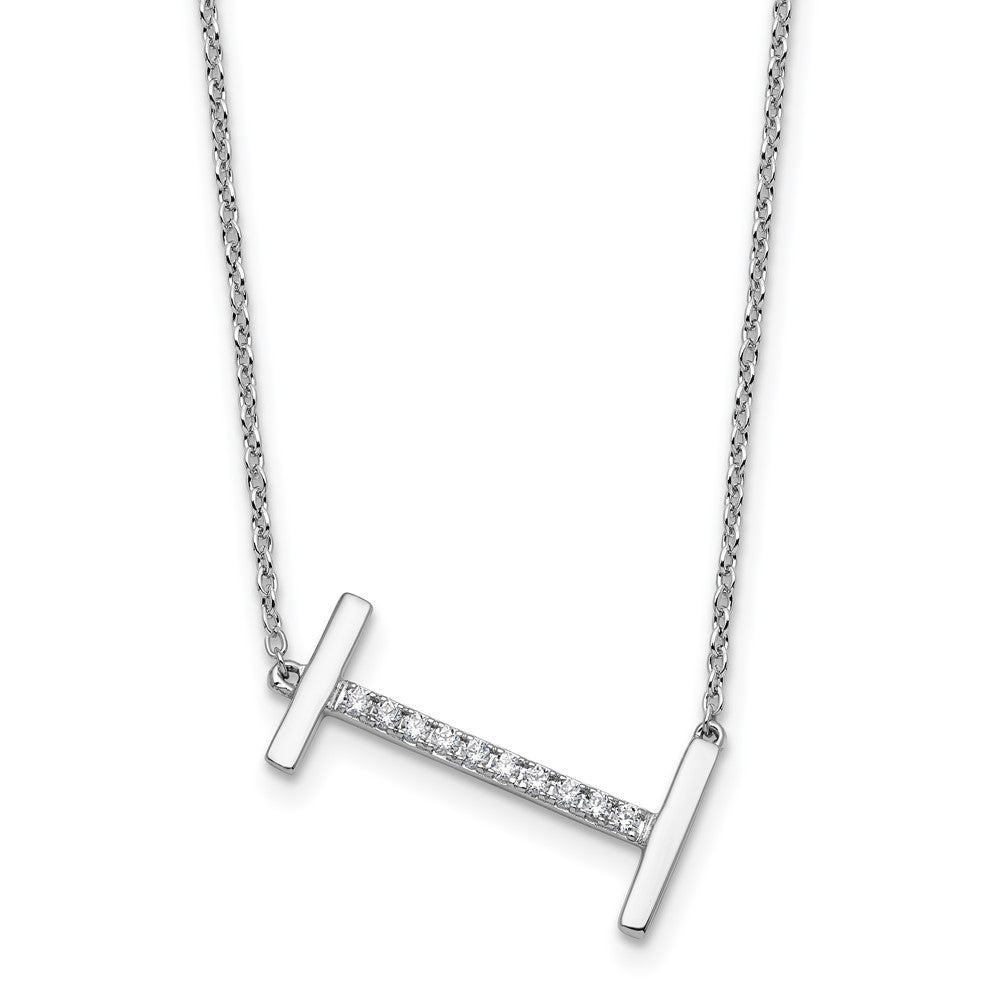 Sideways Diamond Initial I Necklace - WBC