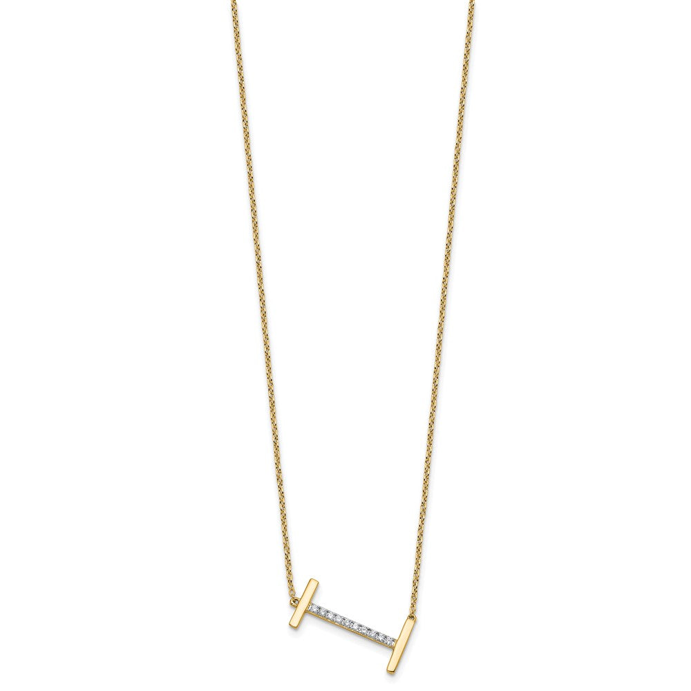 Sideways Diamond Initial I Necklace - WBC