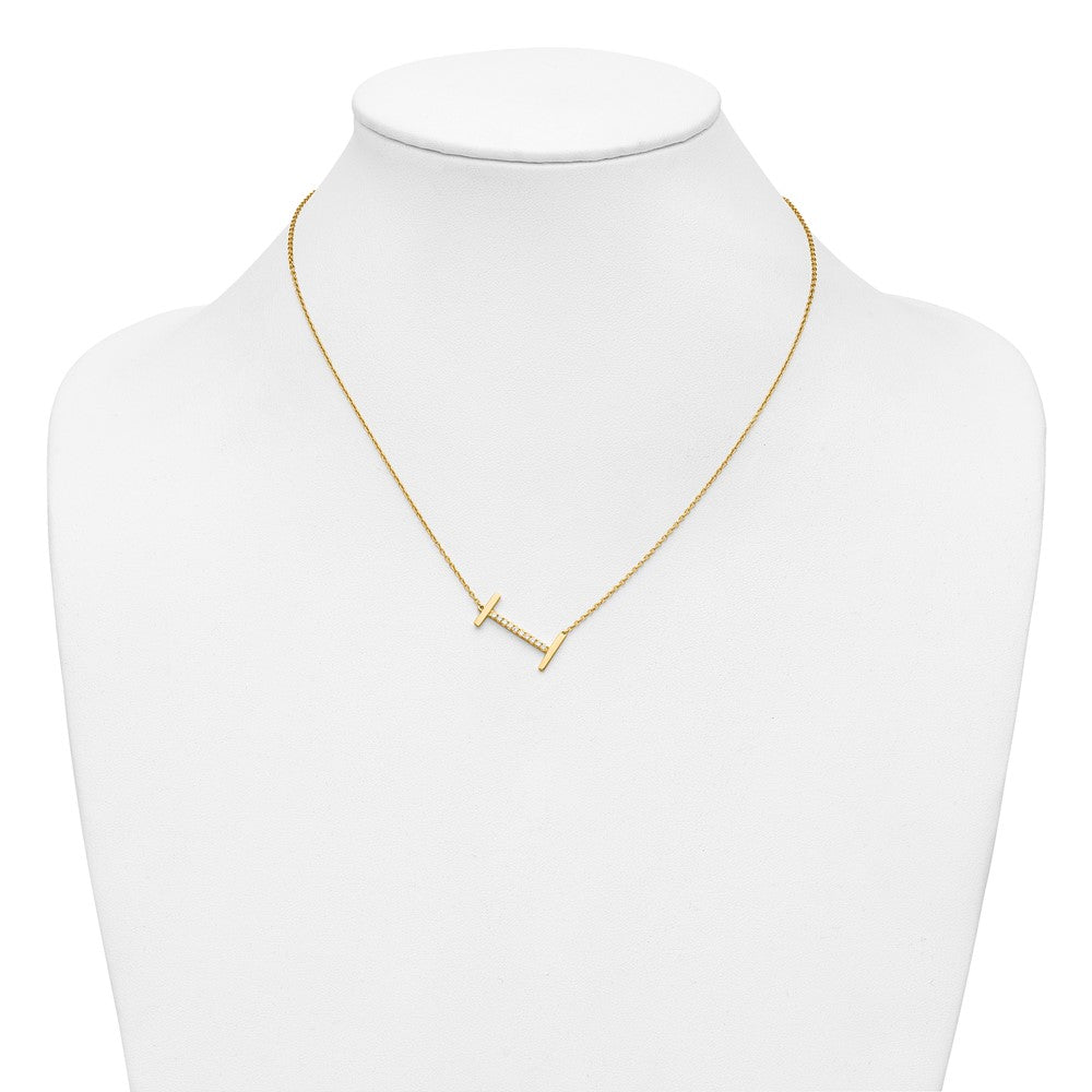 Sideways Diamond Initial I Necklace - WBC