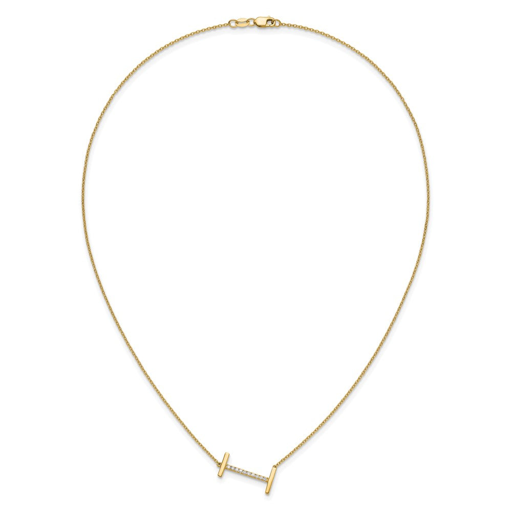Sideways Diamond Initial I Necklace - WBC