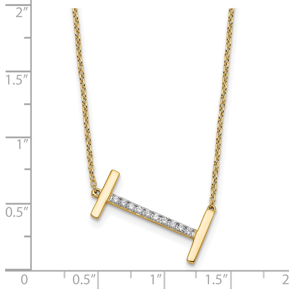 Sideways Diamond Initial I Necklace - WBC