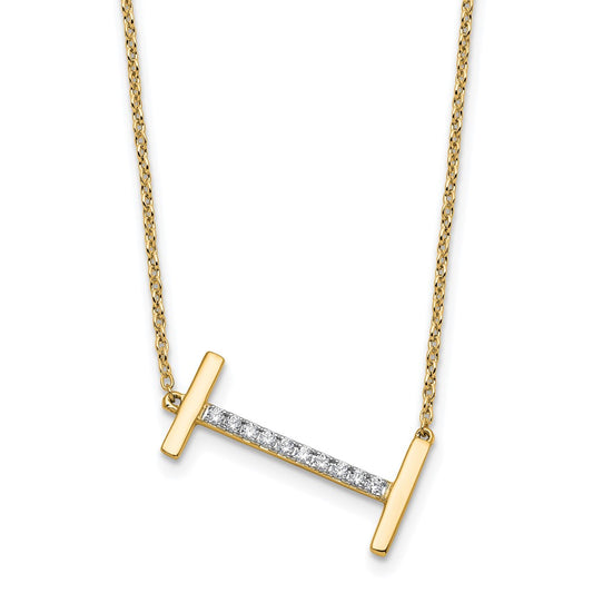 Sideways Diamond Initial I Necklace - WBC