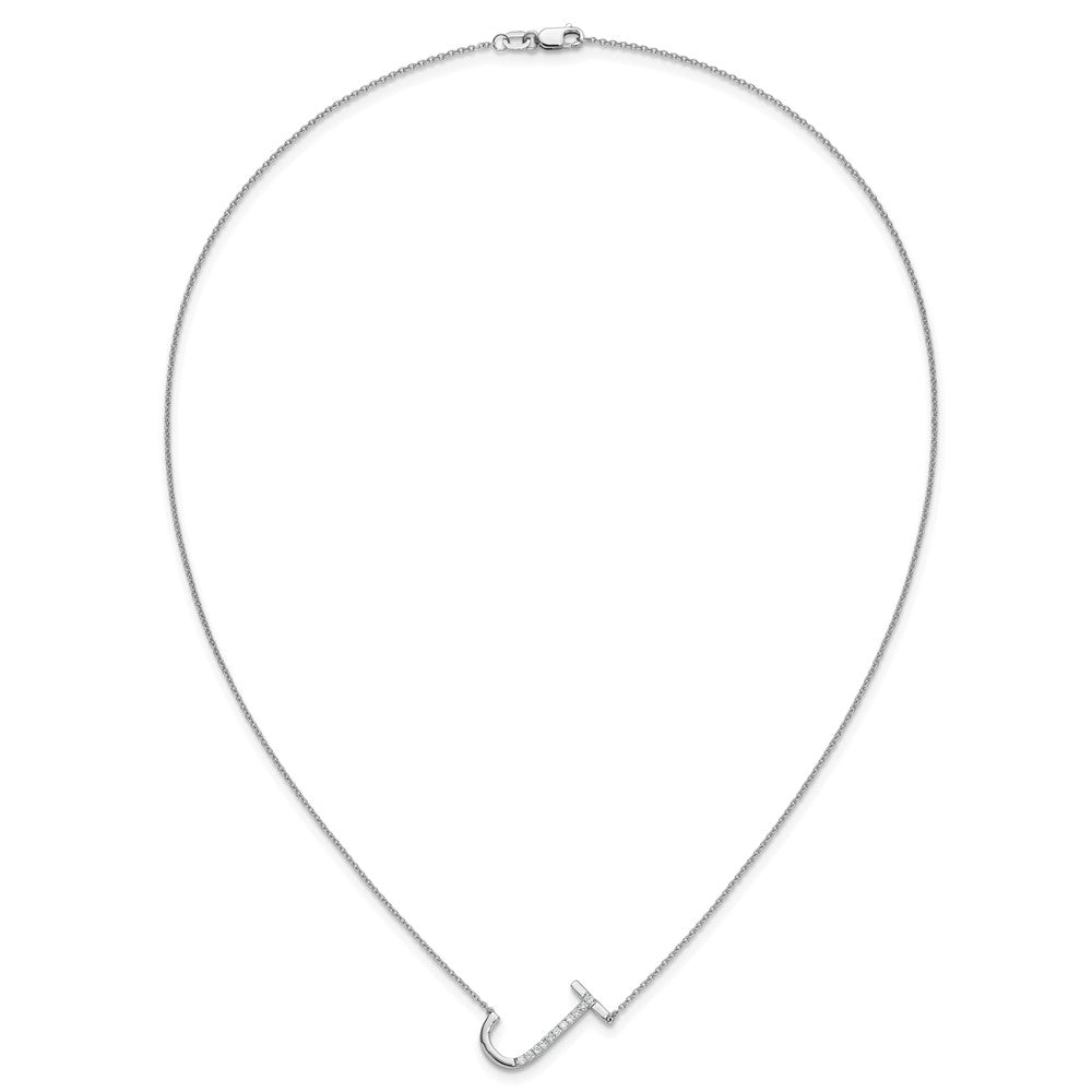 Sideways Diamond Initial J Necklace - WBC