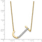 Sideways Diamond Initial J Necklace - WBC