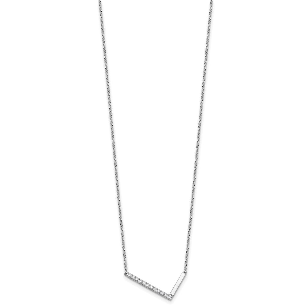 Sideways Diamond Initial L Necklace - WBC