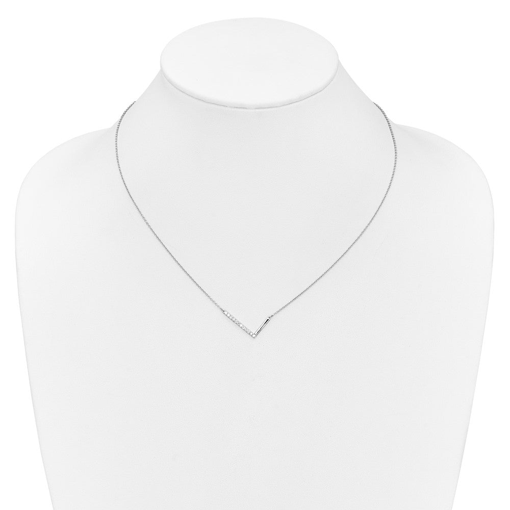Sideways Diamond Initial L Necklace - WBC
