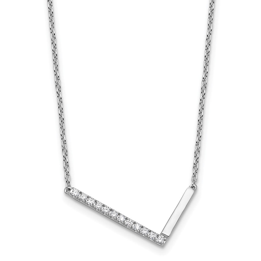 Sideways Diamond Initial L Necklace - WBC
