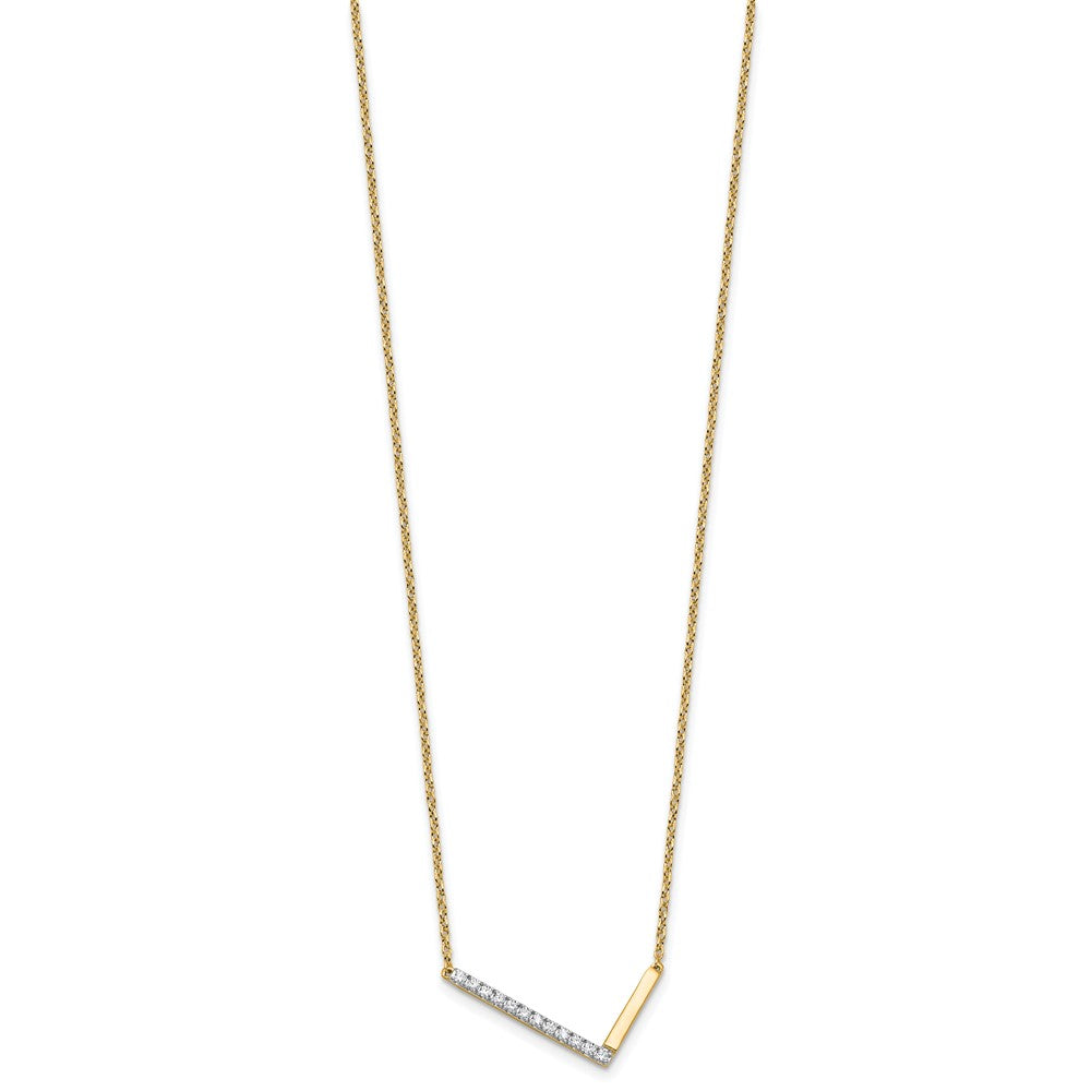 Sideways Diamond Initial L Necklace - WBC