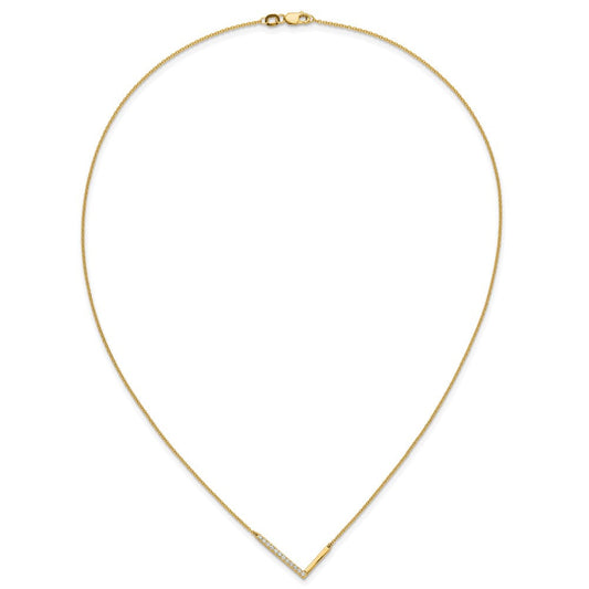 14K Gold Sideways Diamond Initial L Necklace