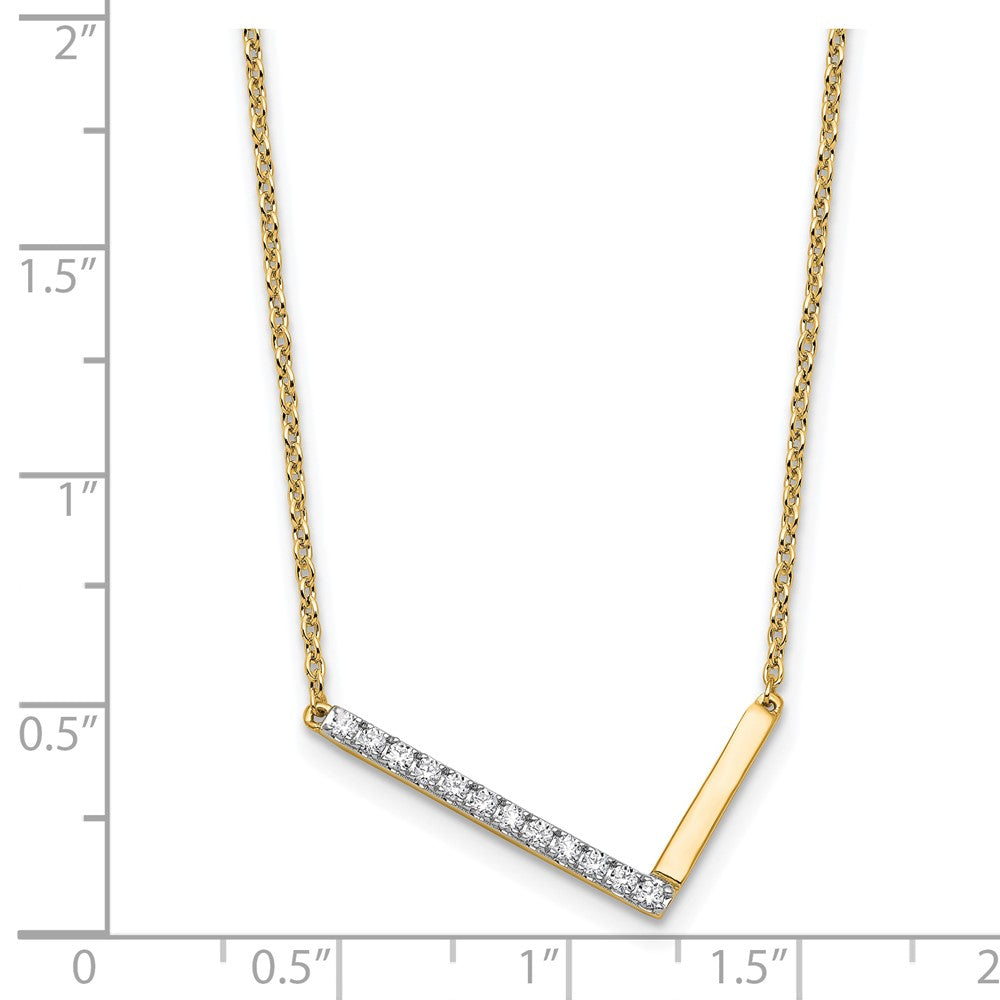 Sideways Diamond Initial L Necklace - WBC