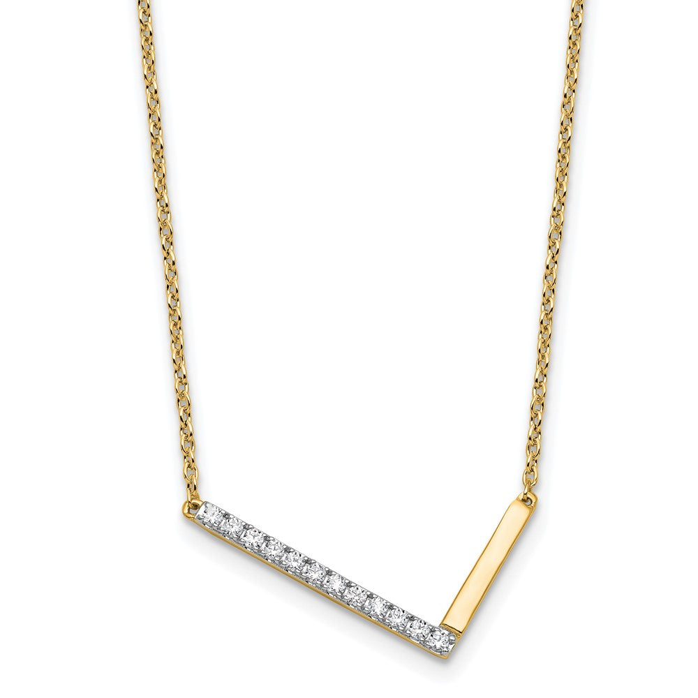 Sideways Diamond Initial L Necklace - WBC