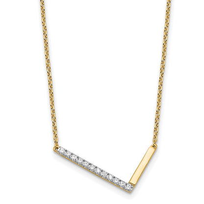 Sideways Diamond Initial L Necklace - WBC