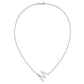 Sideways Diamond Initial M Necklace - WBC
