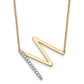 Sideways Diamond Initial M Necklace - WBC