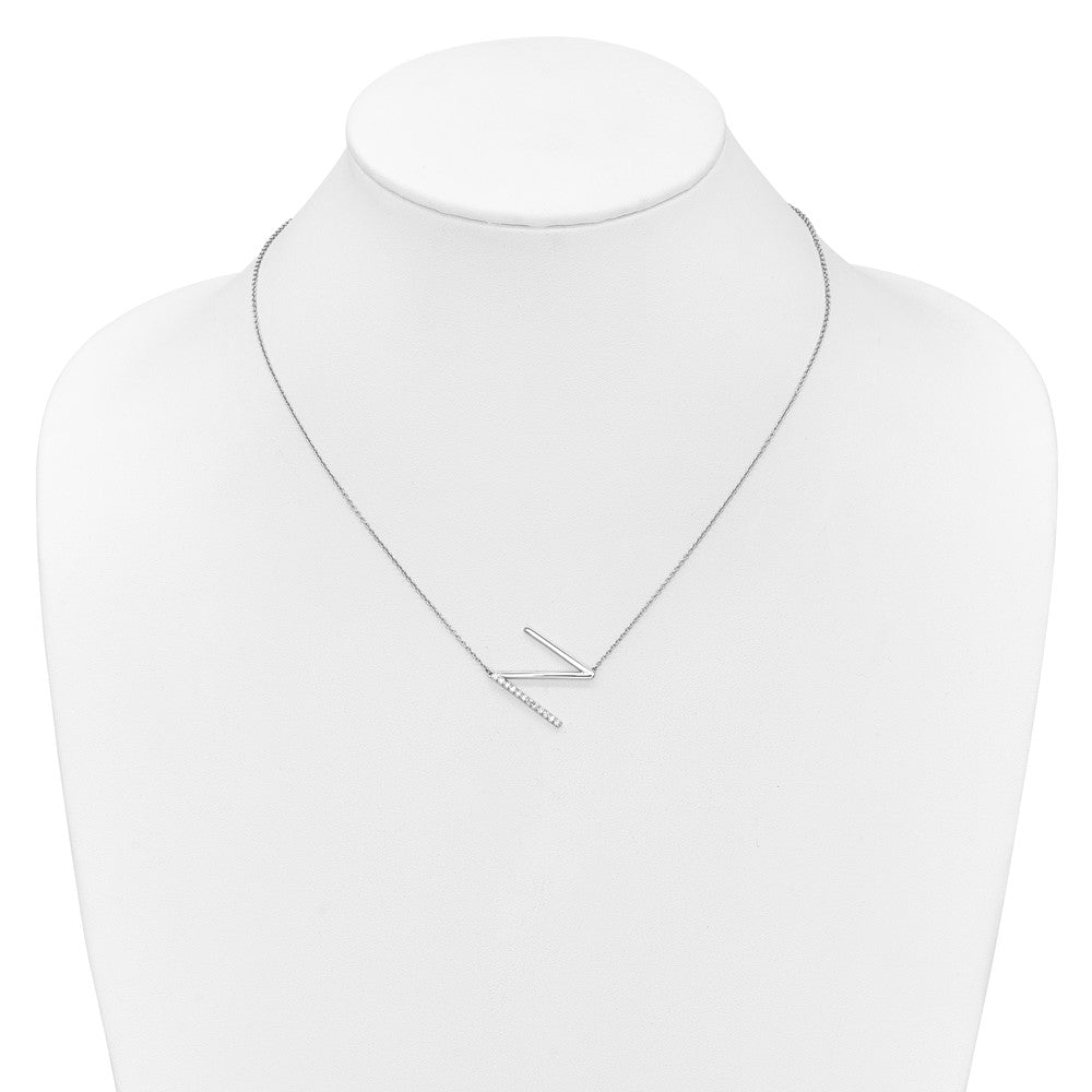 Sideways Diamond Initial N Necklace - WBC