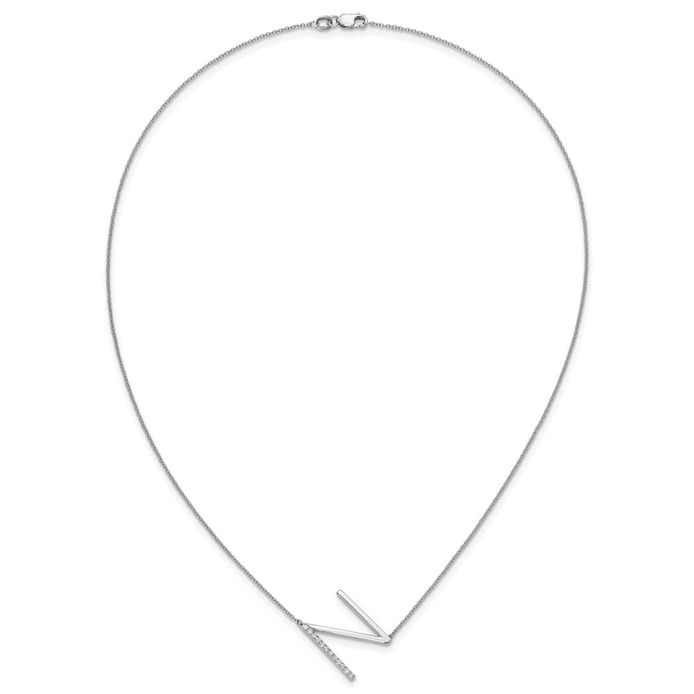 Sideways Diamond Initial N Necklace - WBC