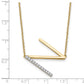 Sideways Diamond Initial N Necklace - WBC