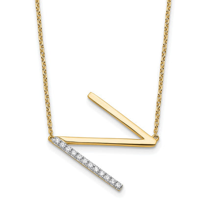 Sideways Diamond Initial N Necklace - WBC