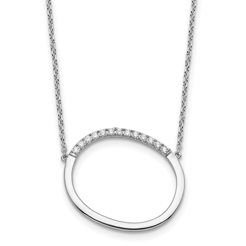 Sideways Diamond Initial O Necklace - WBC