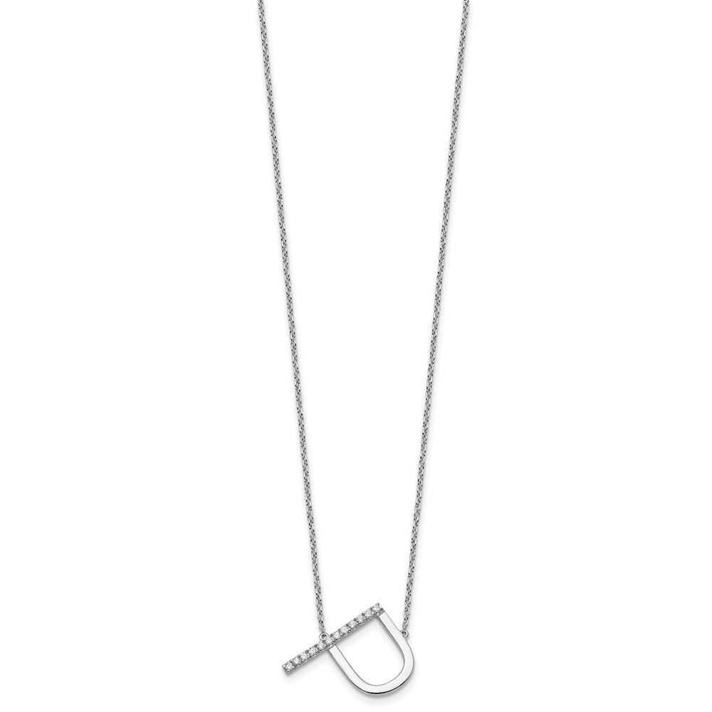 Sideways Diamond Initial P Necklace - WBC