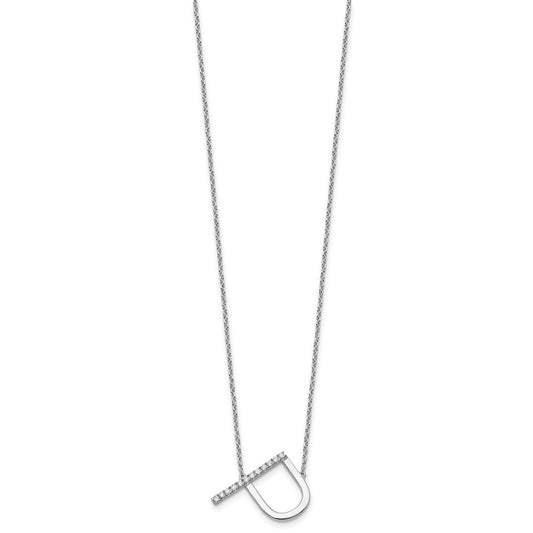 Sideways Diamond Initial P Necklace - WBC
