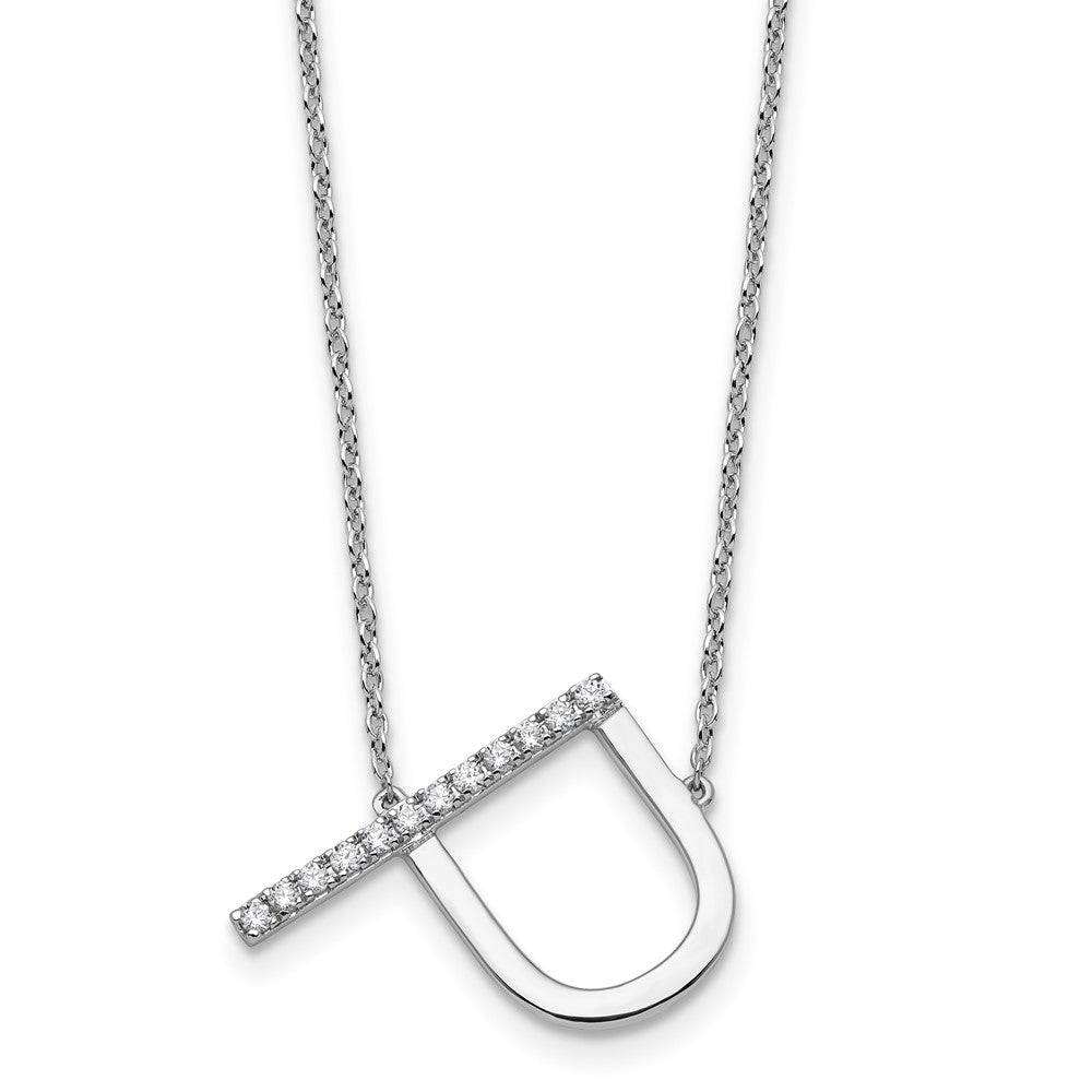 Sideways Diamond Initial P Necklace - WBC