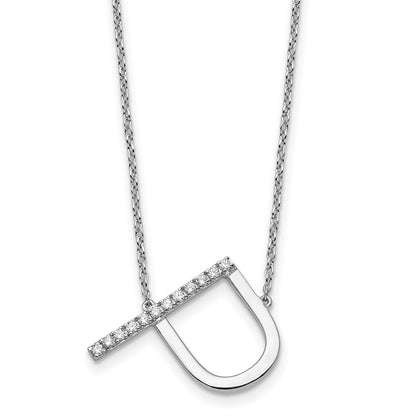 Sideways Diamond Initial P Necklace - WBC