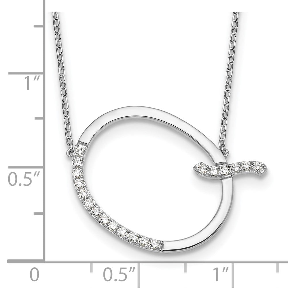 Sideways Diamond Initial Q Necklace - WBC