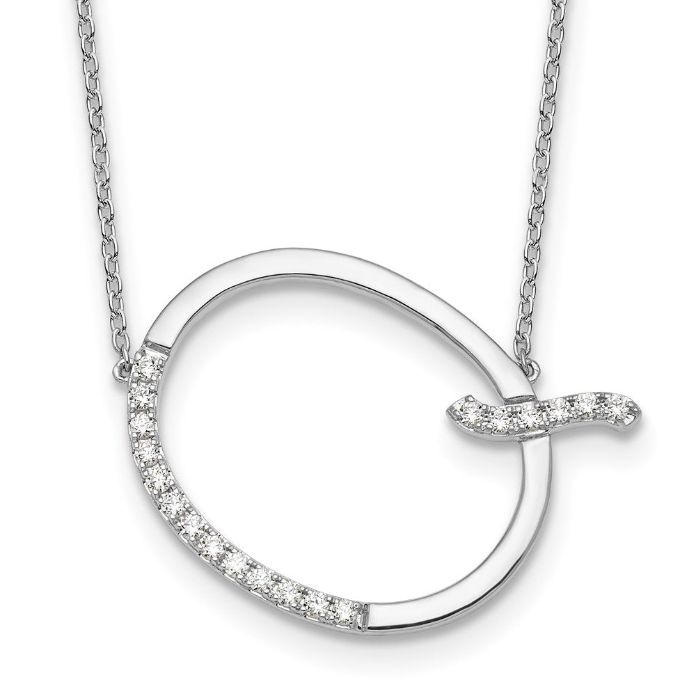 Sideways Diamond Initial Q Necklace - WBC