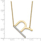 Sideways Diamond Initial R Necklace - WBC