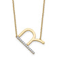 Sideways Diamond Initial R Necklace - WBC