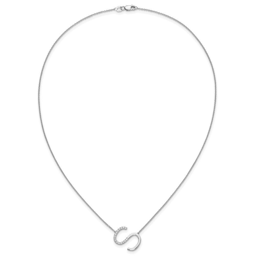 Sideways Diamond Initial S Necklace - WBC
