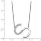 Sideways Diamond Initial S Necklace - WBC