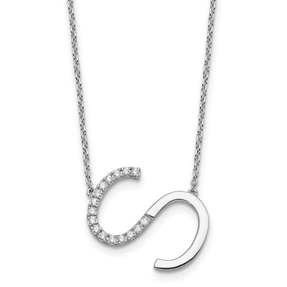 Sideways Diamond Initial S Necklace - WBC