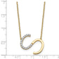 Sideways Diamond Initial S Necklace - WBC
