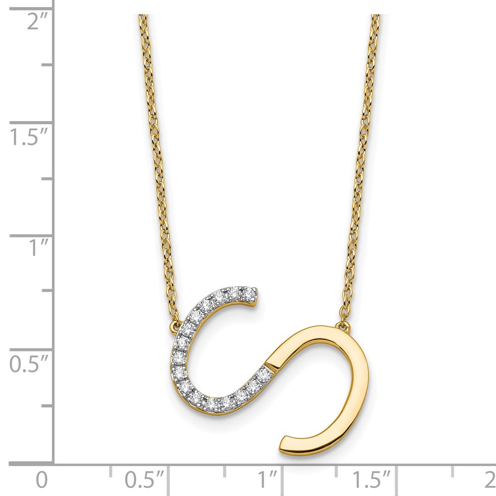 Sideways Diamond Initial S Necklace - WBC