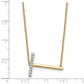 Sideways Diamond Initial T Necklace - WBC