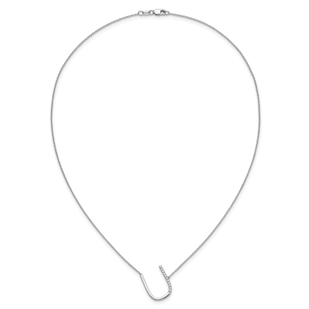Sideways Diamond Initial U Necklace - WBC
