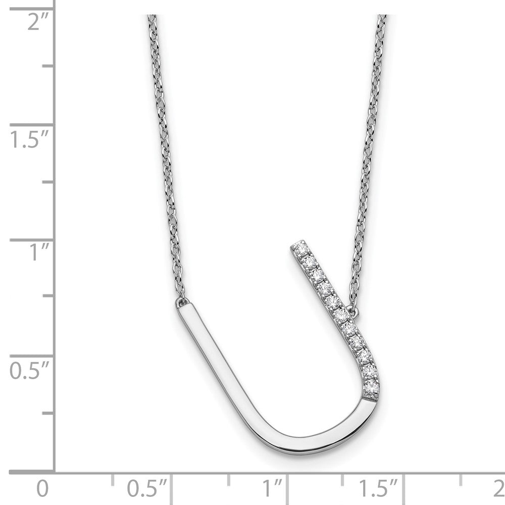 Sideways Diamond Initial U Necklace - WBC