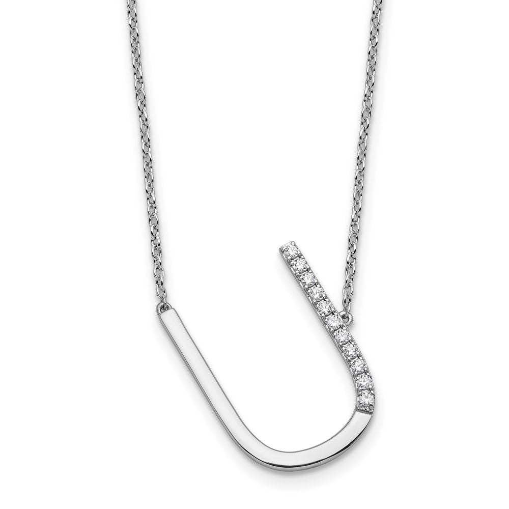 Sideways Diamond Initial U Necklace - WBC