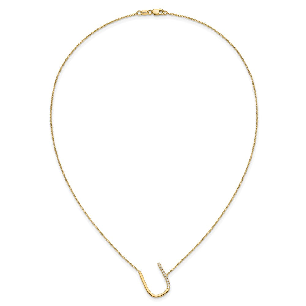 Sideways Diamond Initial U Necklace - WBC