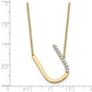 Sideways Diamond Initial U Necklace - WBC