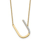 Sideways Diamond Initial U Necklace - WBC